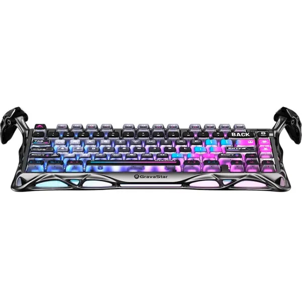 Клавиатура BT/WL/USB механическая Mercury K1 Pro, GravaStar x Kailh Speedy Mint, cyberpunk GravaStar (GSK1PRO_CBLK) - Фото 11
