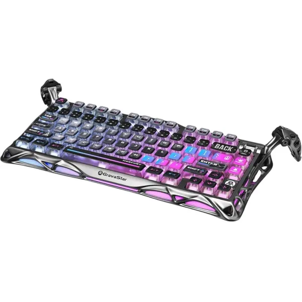 Клавиатура BT/WL/USB механическая Mercury K1 Pro, GravaStar x Kailh Speedy Mint, cyberpunk GravaStar (GSK1PRO_CBLK) - Фото 12
