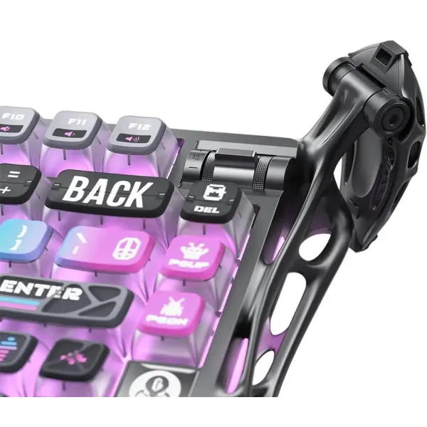 Клавиатура BT/WL/USB механическая Mercury K1 Pro, GravaStar x Kailh Speedy Mint, cyberpunk GravaStar (GSK1PRO_CBLK) - Фото 15