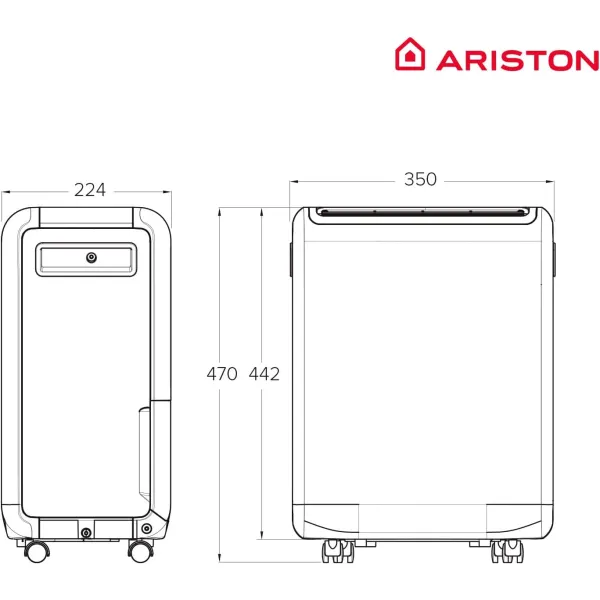 Осушитель воздуха Deos EVO 12, 35м.кв, 210Вт, белый Ariston (3381570) - Фото 1