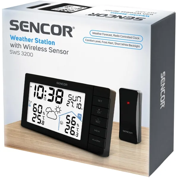 Метеостанция чёрный Sencor (SWS3200) - Фото 9