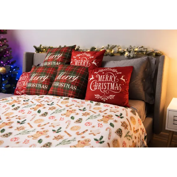 Плед 160х200см, 100% полиэстер, имбирные пряники Christmas  Flannel Ardesto (ART0118PB) - Фото 6