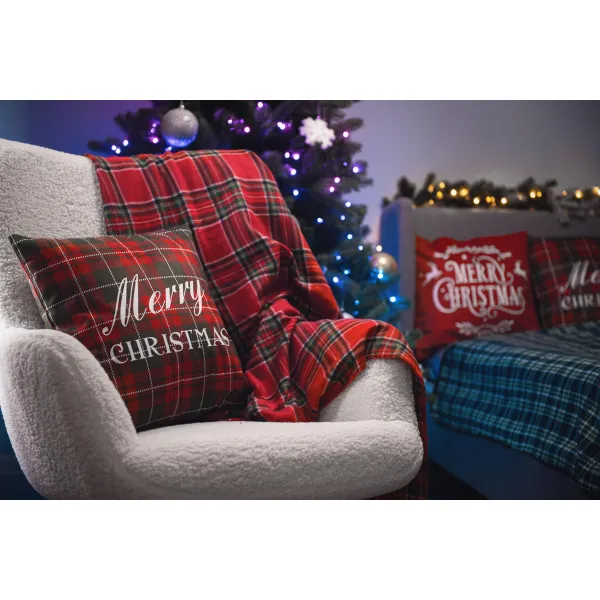 Плед 130x160см, 100% поліестер, клітинка, червоний Christmas Fleece Ardesto (ART0717PB) - Фото 3