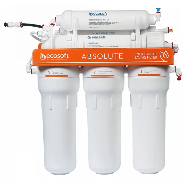 Фільтр зворотного осмосу Absolute з мінералізатором, мембрана 75gpd DuPont, дренаж 1:1 Ecosoft (MO675MECO)