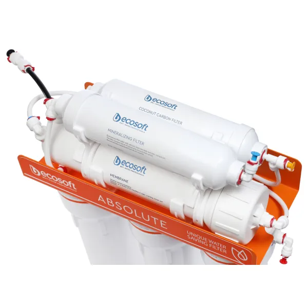 Фільтр зворотного осмосу Absolute з мінералізатором, мембрана 75gpd DuPont, дренаж 1:1 Ecosoft (MO675MECO) - Фото 2