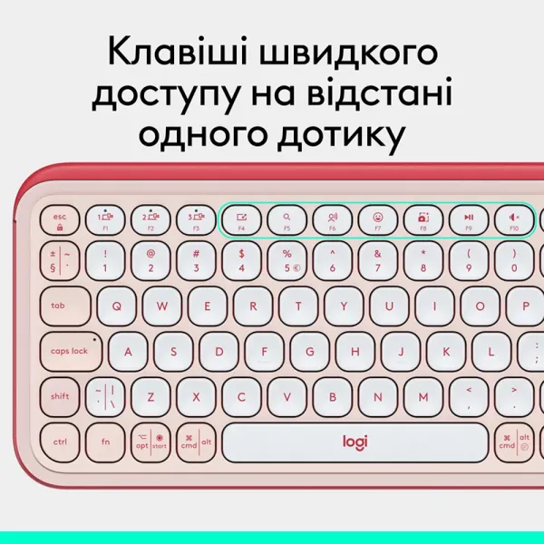 Клавиатура беспроводная POP Icon Keys, UA, розовая Logitech (920-013073) - Фото 3