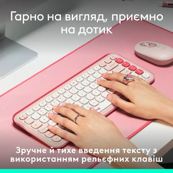 Клавиатура беспроводная POP Icon Keys, UA, розовая Logitech (920-013073) - Фото 6