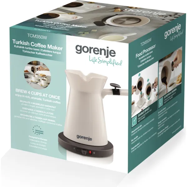 Кофеварка электротурка 0.35л, бежевый Gorenje (TCM350W) - Фото 7