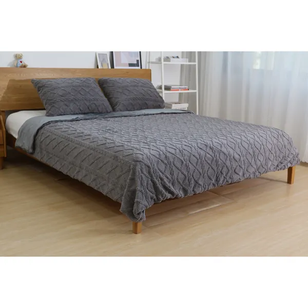 Набір покривало 150х200 см та 2 наволочки 50х70 см, сірий, Romance Soho (Set carpet+ pillow Gray_7120194) - Фото 1