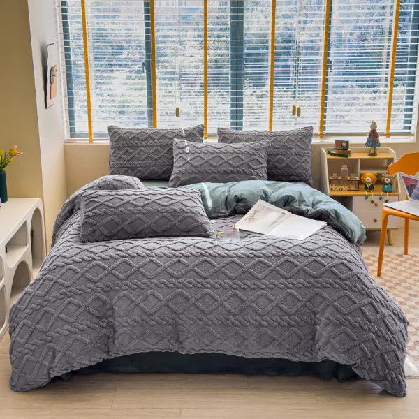 Набір покривало 150х200 см та 2 наволочки 50х70 см, сірий, Romance Soho (Set carpet+ pillow Gray_7120194) - Фото 2