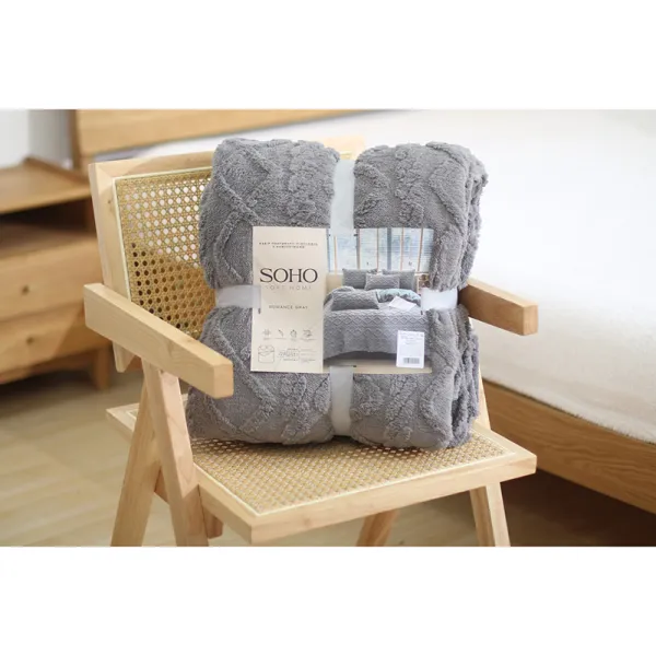 Набір покривало 150х200 см та 2 наволочки 50х70 см, сірий, Romance Soho (Set carpet+ pillow Gray_7120194)