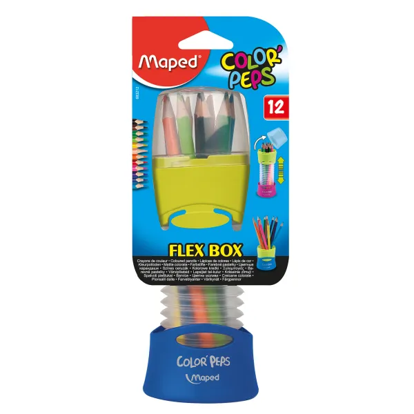 Олівці кольорові COLOR PEPS Flex Box, 12 кольорів, + розсувний пенал, асорті Maped (MP.683212) - Фото 5
