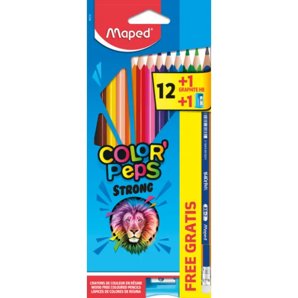 Олівці кольорові STRONG X12 + 1 BP + 1PS Maped (MP.862723) - Фото 3