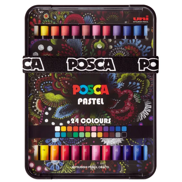 Пастель восковая POSCA PASTEL, 24 цвета Uni (KPA-100/24C) - Фото 1