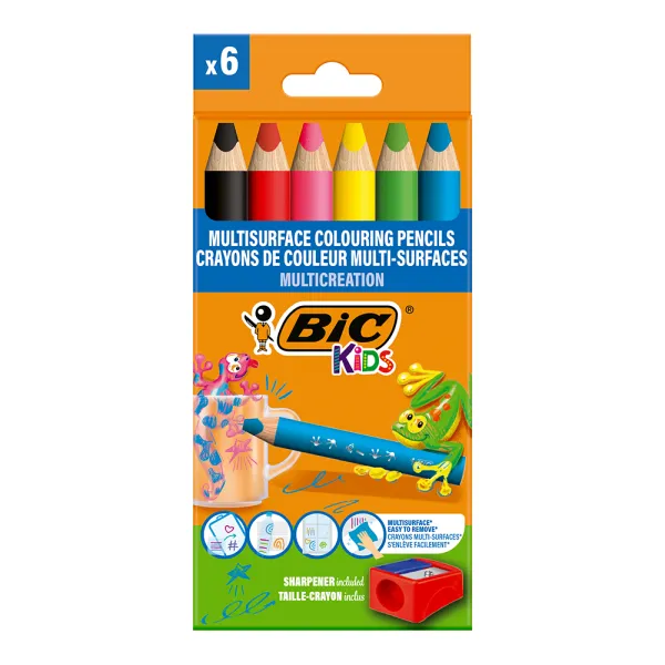 Карандаши цветные Multisurface, 6 шт BIC (bc515220) - Фото 2