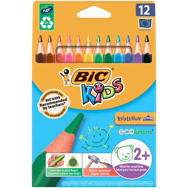 Карандаши цветные Evolution Triangle, трехгранные, 12 шт BIC (bc8297356)