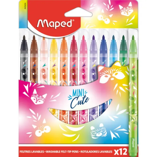 Фломастеры MINI CUTE в картонной коробке 12 шт Maped (MP.845404) - Фото 1