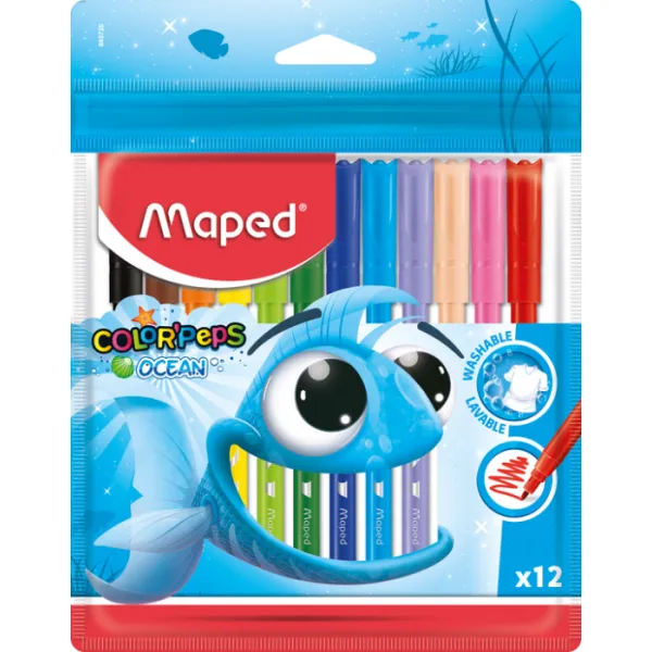 Фломастеры COLOR PEPS Ocean, 12 цветов Maped (MP.845720) - Фото 5