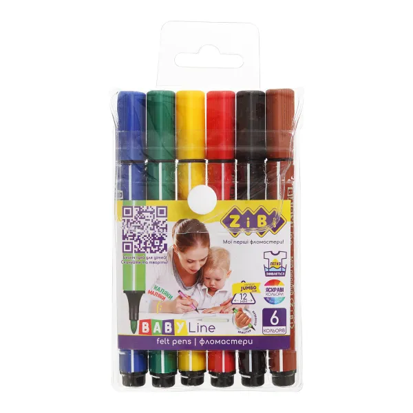Фломастеры JUMBO, 6 цветов, BABY Line ZiBi (ZB.2806) - Фото 6