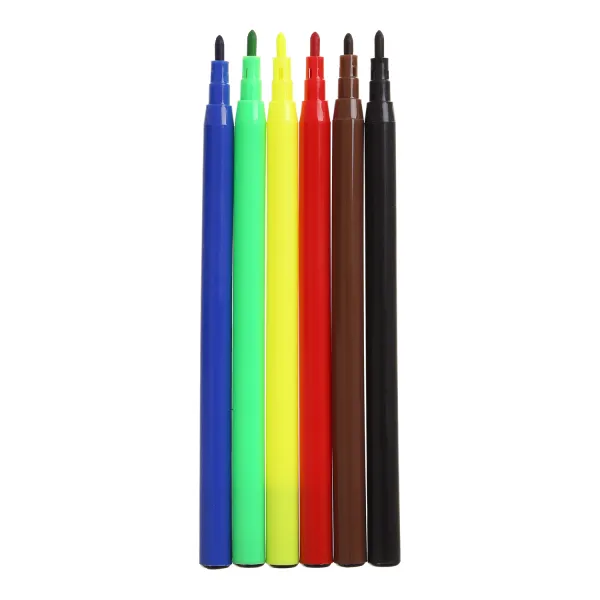 Фломастеры на водной основе, 6 цветов, SMART Line ZiBi (ZB.2808) - Фото 1