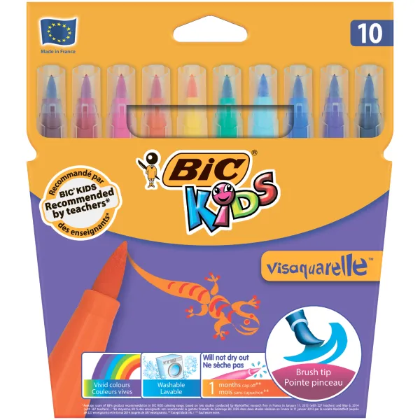 Фломастеры Vis Aquarelle, 10 цветов BIC (bc8289641)