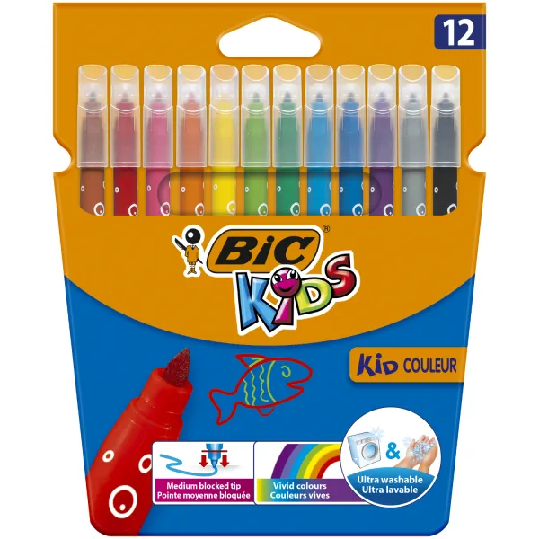 Фломастери Kid Coleour, 12 кольорів BIC (bc9202932)