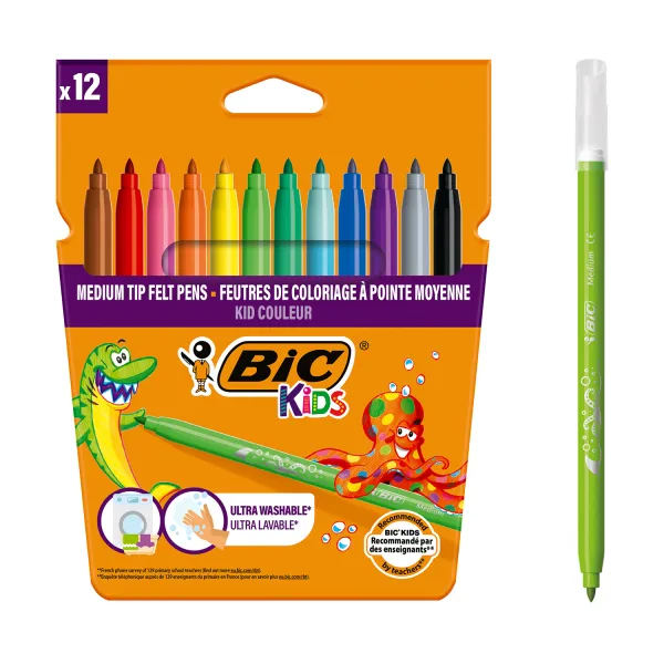 Фломастеры Kid Coleour, 12 цветов BIC (bc975110) - Фото 2
