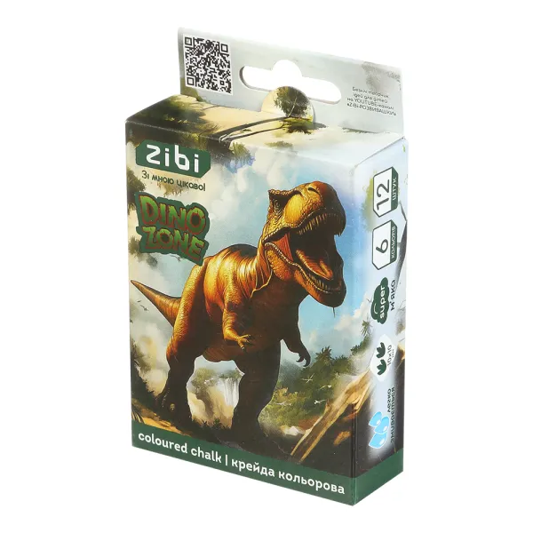 Мел цветной квадратный, DINO, 12 шт, картонная коробка ZiBi (ZB.6706-99) - Фото 5