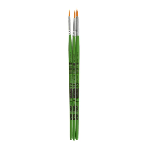Набор из 3-х кистей: синтетика круглая 1, 3, 5, SMART Line ZiBi (ZB.6966SR-3) - Фото 1