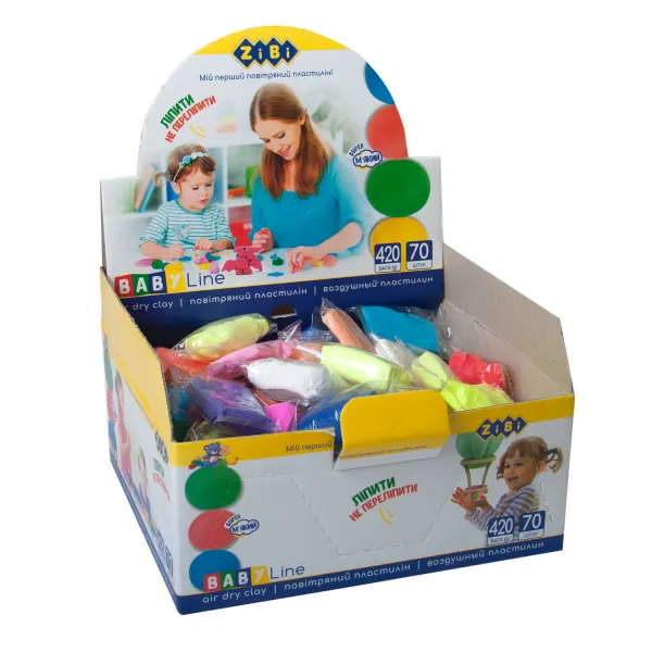 Воздушный пластилин 70х6 г в шоубоксе, BABY Line ZiBi (ZB.6255) - Фото 2