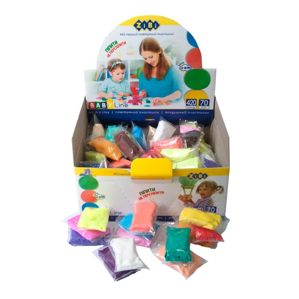 Воздушный пластилин 70х6 г в шоубоксе, BABY Line ZiBi (ZB.6255) - Фото 1