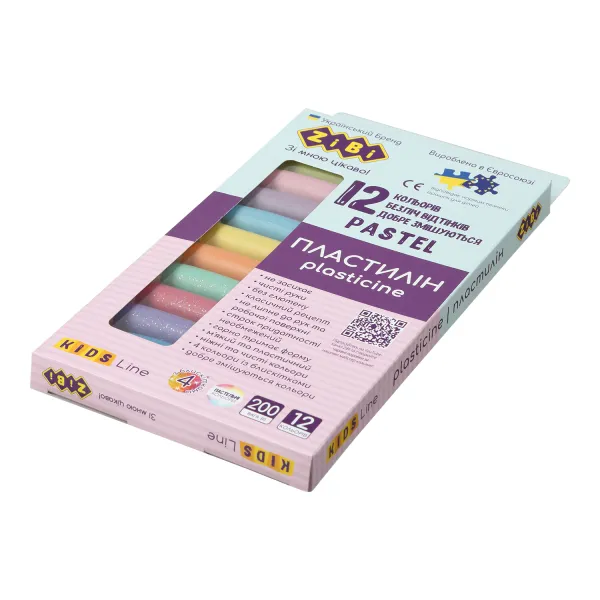Пластилин PASTEL 12 цветов, 200 г (8 пастель + 4 глиттер), KIDS Line ZiBi (ZB.6240) - Фото 4