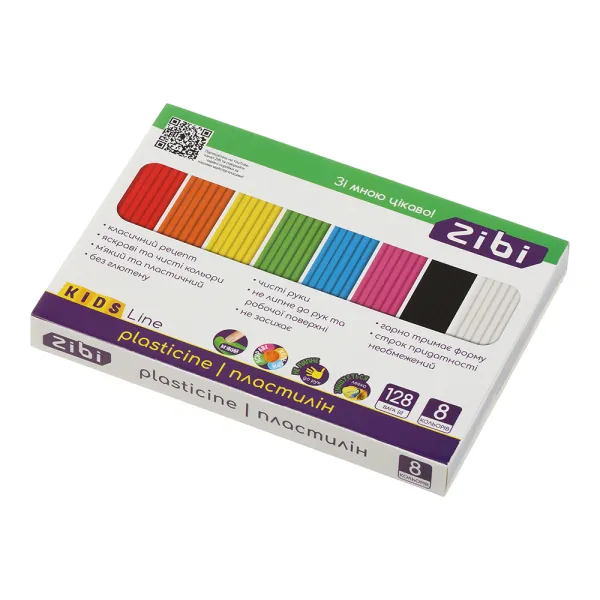 Пластилин 8 цветов, 128 г, KIDS Line ZiBi (ZB.6272) - Фото 1