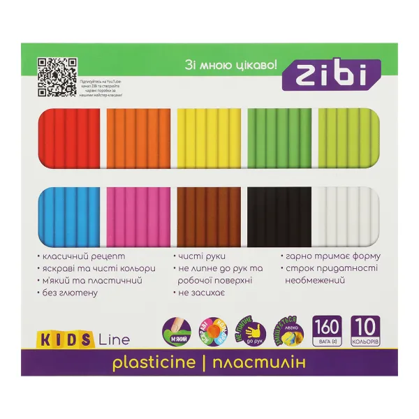 Пластилин 10 цветов, 160 г, KIDS Line ZiBi (ZB.6273) - Фото 2
