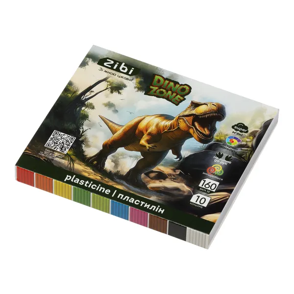 Пластилин DINO 10 цветов, 160 г, KIDS Line ZiBi (ZB.6278) - Фото 1