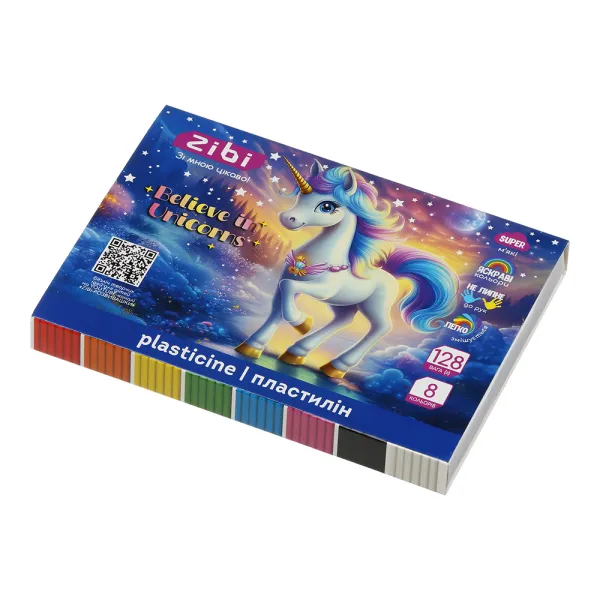 Пластилин UNICORN 8 цветов, 128 г, KIDS Line ZiBi (ZB.6280) - Фото 1