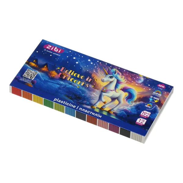 Пластилин UNICORN 12 цветов, 192 г, K IDS Line ZiBi (ZB.6282) - Фото 1
