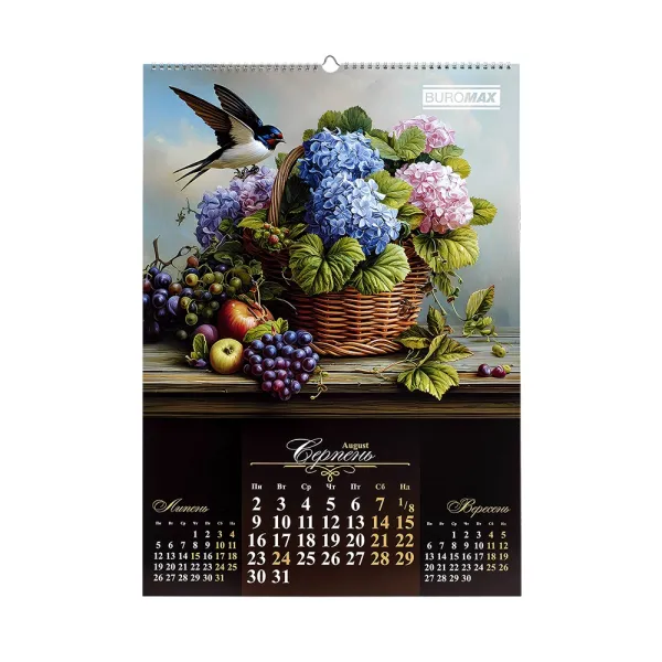 Календарь настенный 2027 г, А2, 1 пружина, Flowers and birds Buromax (BM.210650) - Фото 11
