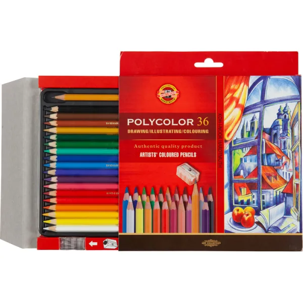 Олівці художні кольорові POLYCOLOR, 36 кольорів, картонна упаковка Koh-i-Noor (3835) - Фото 2