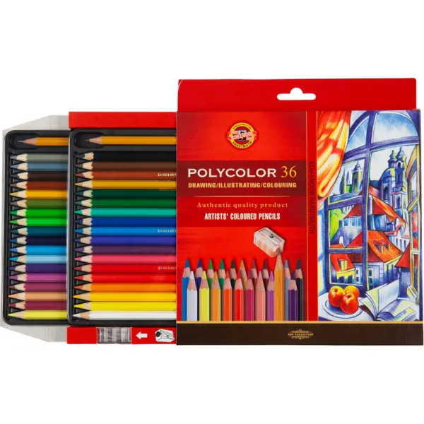 Олівці художні кольорові POLYCOLOR, 36 кольорів, картонна упаковка Koh-i-Noor (3835) - Фото 3
