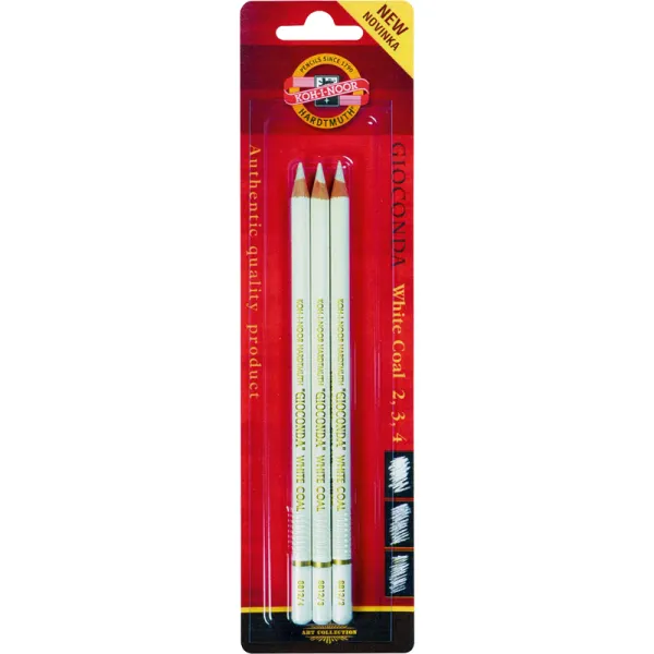 Карандаш художественный Gioconda, уголь белый, набор 3 шт Koh-i-Noor (8812003002BL) - Фото 8