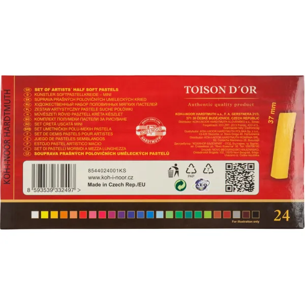 Пастель суха TOISON D'OR, 1/2, 24 кольори Koh-i-Noor (8544) - Фото 2
