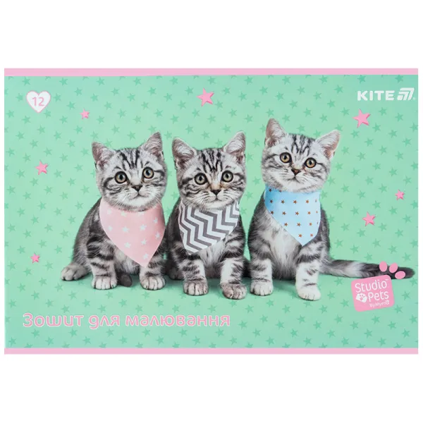 Тетрадь для рисования, 12 л, скоба, софт тач + УФ лак, SP Kite (SP25-241) - Фото 2