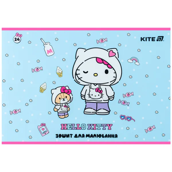 Тетрадь для рисования, 24 л, скоба, софт тач + УФ лак, HK-1 Kite (HK25-242-1) - Фото 2
