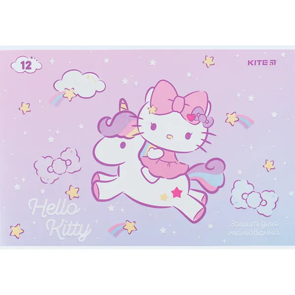 Тетрадь для рисования, 12 л, скоба, УФ лак + глитер, HK Kite (HK24-241) - Фото 2