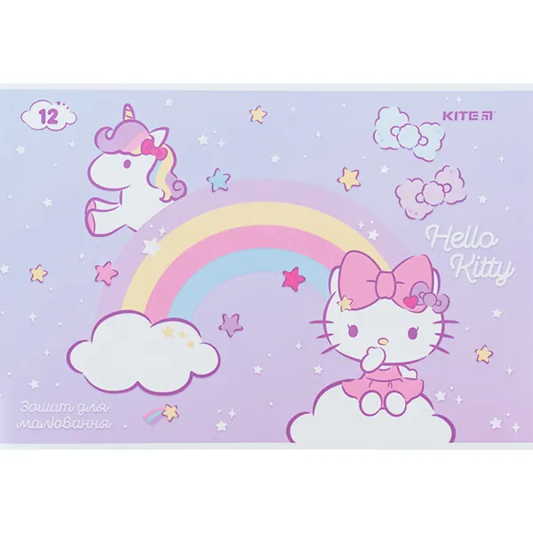 Тетрадь для рисования, 12 л, скоба, УФ лак + глитер, HK Kite (HK24-241) - Фото 4