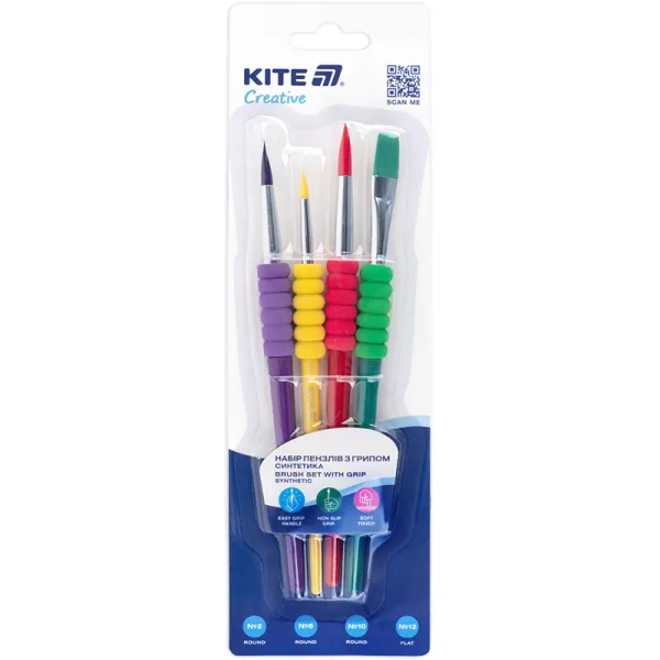 Набор из 4-х кисточек с грипом синтетика Creative Kite (K-334-1) - Фото 4