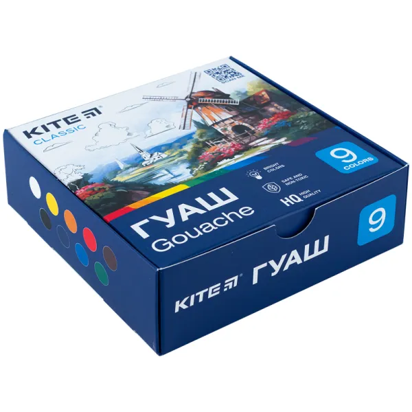 Гуашь 9 цветов, 20 мл Classic Kite (K-072) - Фото 4
