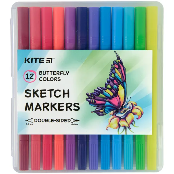 Скетч маркеры, набор 12 шт Butterfly Kite (K22-044-2) - Фото 1