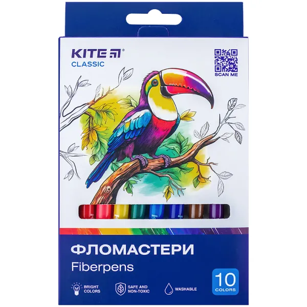 Фломастеры, набор 10 шт Classic Kite (K-455) - Фото 1